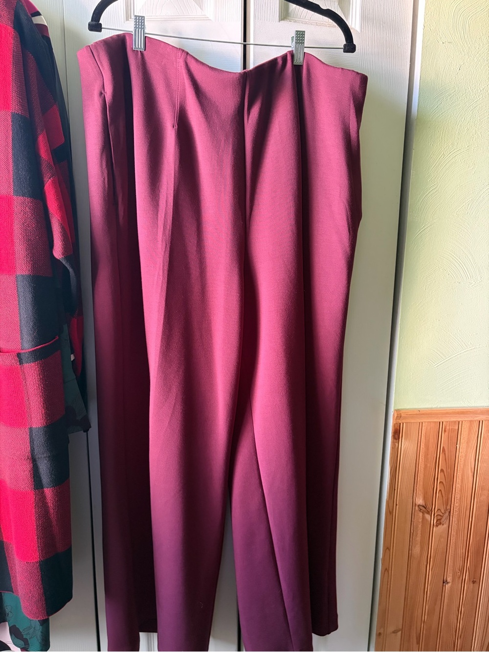 Lane Bryant Tailored High-Waist Wide-Leg Palazzo Pants in Berry
